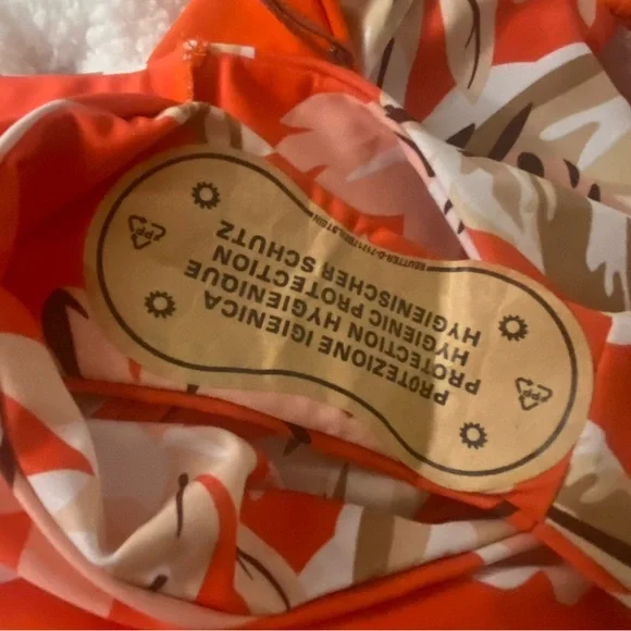 Orange Floral One-Piece Swimsuit - Picture 4 of 4